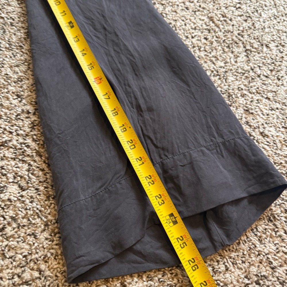 POETRY Silk & Linen Charcoal Gray Wide Leg Cropped Pants Womens Size 6 - Picture 5 of 12
